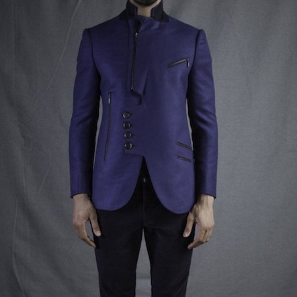 Chandan Gandhi Mens Navy Nexus Jacket